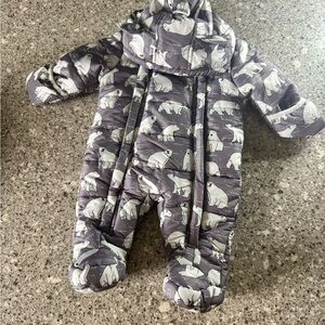Wippette Kids Polar Bear Fleece Lined Microfiber Winter Puffer Snowsuit 3-6MONTH